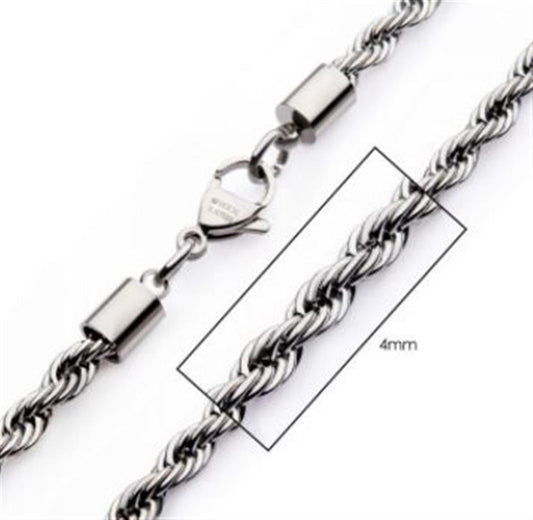 4mm Steel Rope Chain | 24" | INOX