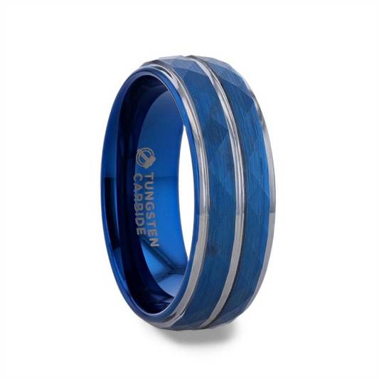 CARMEL Blue Ion Plated Tungsten Carbide Men's Ring - 8mm