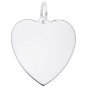 Medium Classic Heart Charm / Sterling Silver