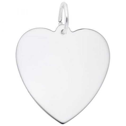 Medium Classic Heart Charm / Sterling Silver