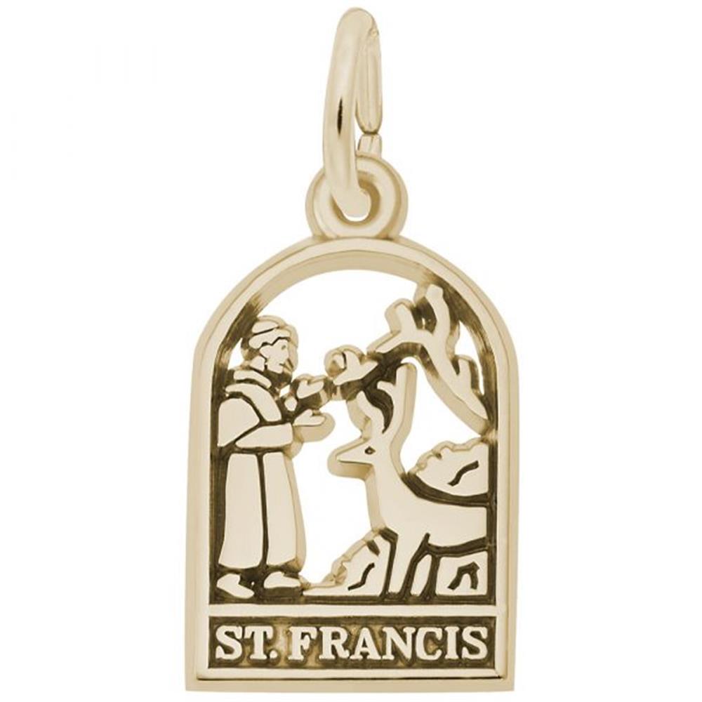 St Francis / Gold Plate Charm