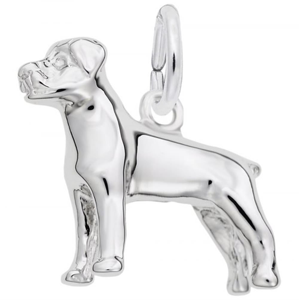 Rottweiler Dog Charm / Sterling Silver