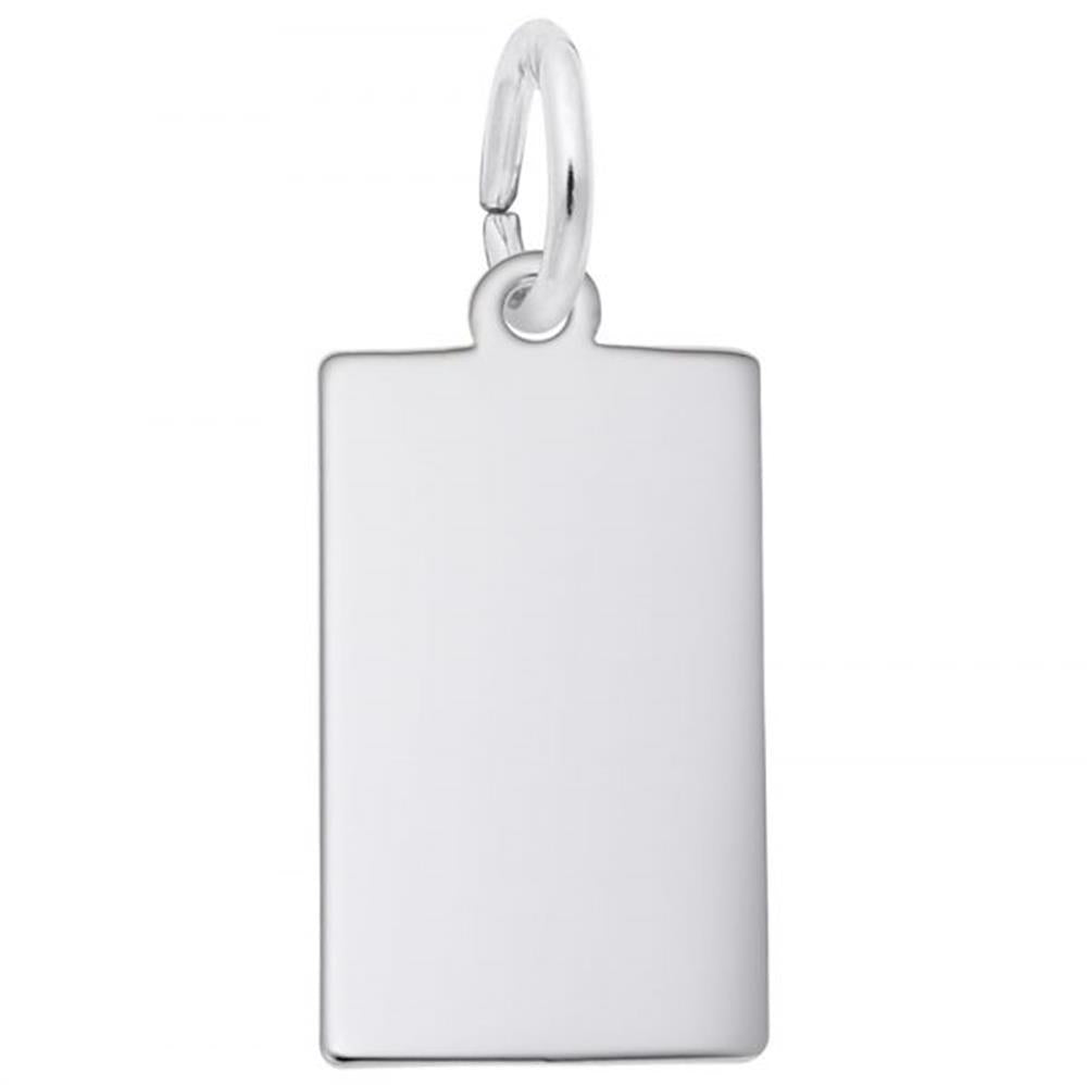 Engravable Dog Tag Charm / Sterling Silver