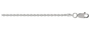 The Sterling Silver 1.4mm Rope Chain with Lobster Clasp - 20 inch by Royal Chain Group-Royal Chain features a twisted design that gives it a textured appearance and an elegant shine. The lobster clasp is positioned on the right side, and the bracelet is beautifully displayed on a white background.