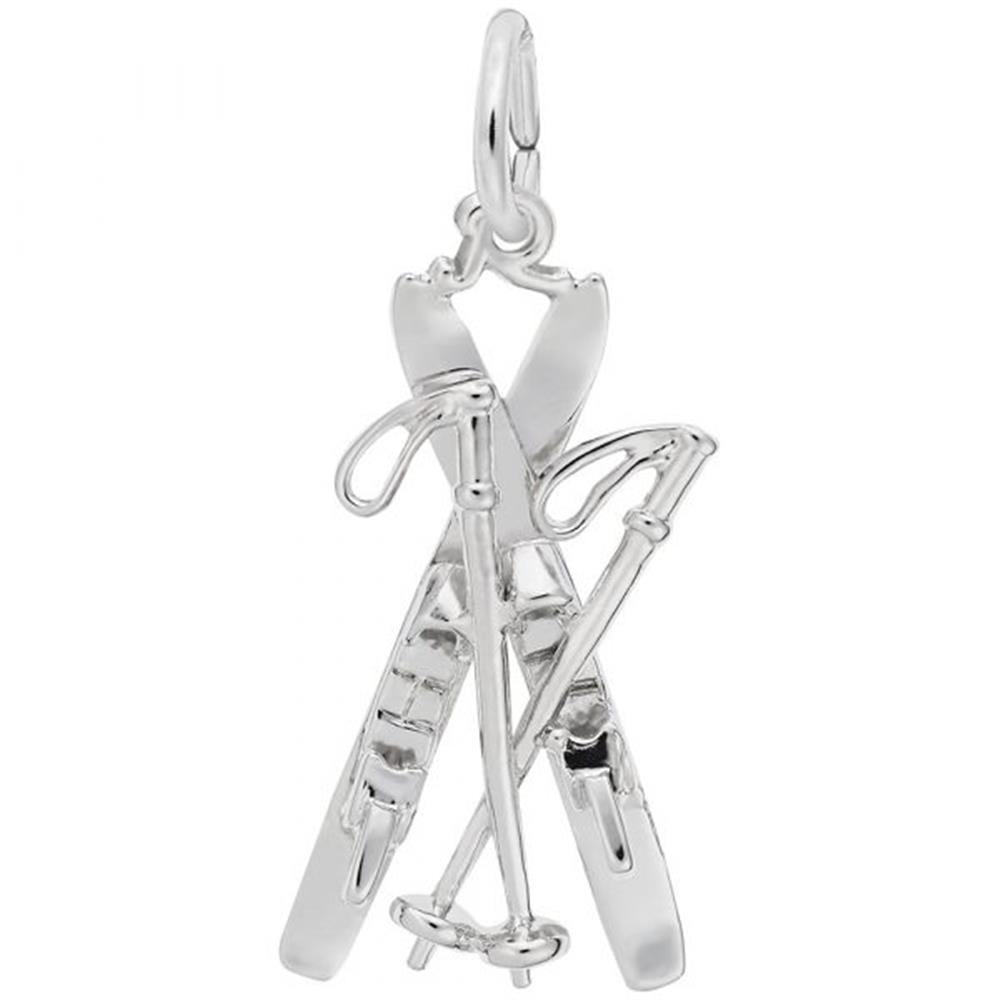 Skis Charm / Sterling Silver