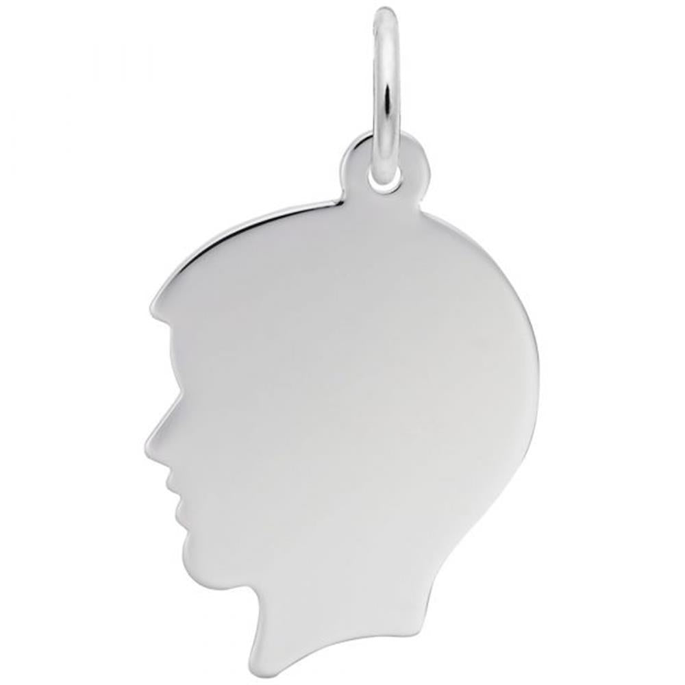 Boy'S Engravable Head Charm / Sterling Silver