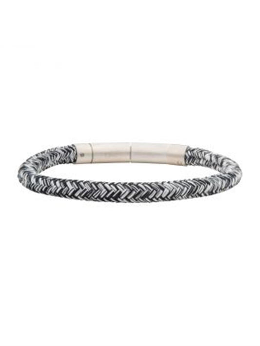 6mm Black and White Nylon Cord Bracelet. Length: 8.5-8" | INOX