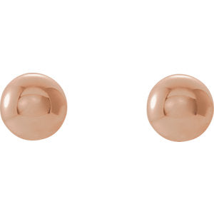 Premium 14K Gold Ball Stud Earrings with Bright Finish | Post Tension Back | 3mm - 10mm