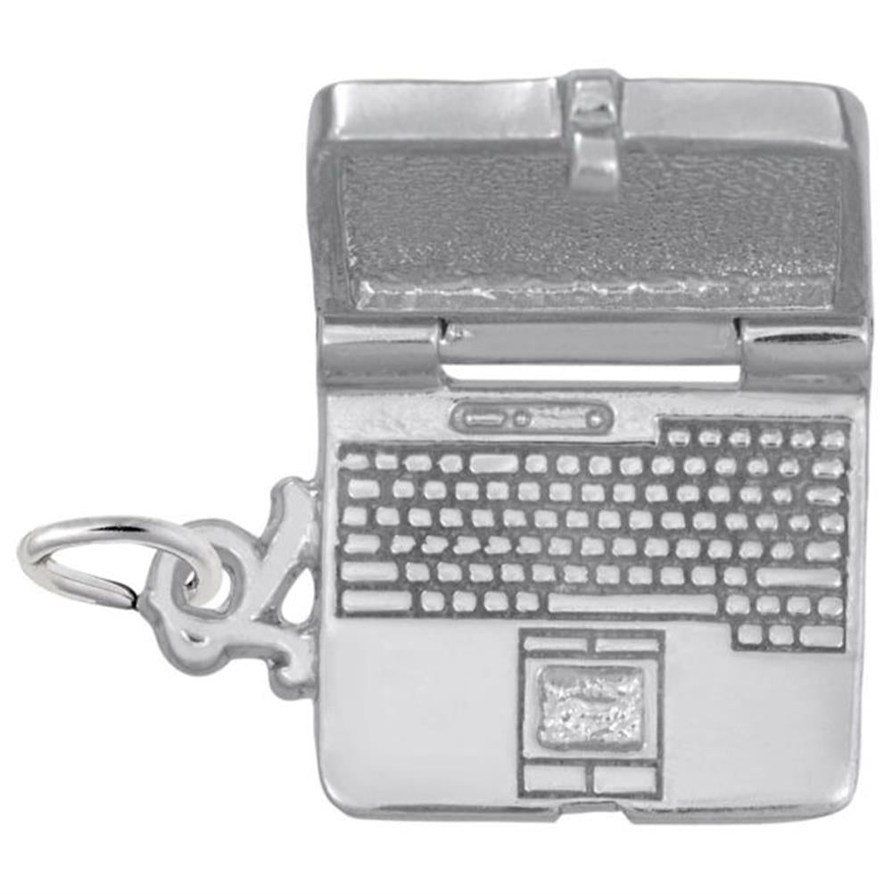 Laptop Computer Charm / Sterling Silver