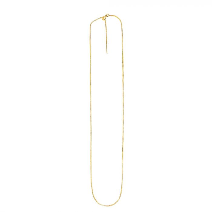 22" 14K Gold .95mm Endless Adjustable Concave Box Chain with Endless Lock | Royal Chain