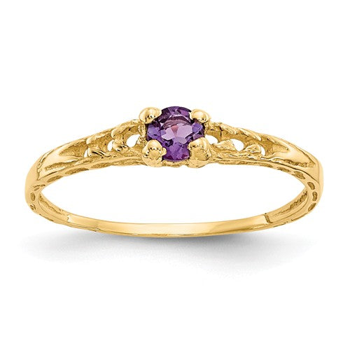Buy Baby Jewelry | February / Amethyst | Baby Ring | 14K Yellow Gold | Madi K | Shop Madi K only at Avonlea Jewelry.