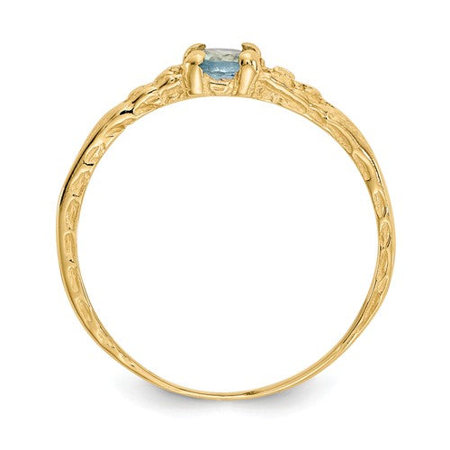 Buy Baby Jewelry | March / Aquamarine | Baby Ring | 14K Yellow Gold | Madi K | Shop Madi K only at Avonlea Jewelry.