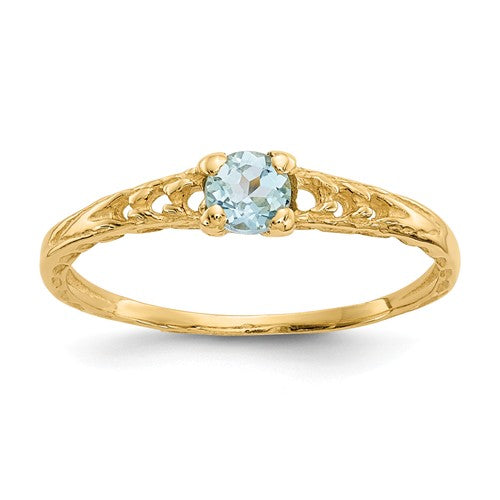 Buy Baby Jewelry | March / Aquamarine | Baby Ring | 14K Yellow Gold | Madi K | Shop Madi K only at Avonlea Jewelry.
