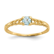 Buy Baby Jewelry | March / Aquamarine | Baby Ring | 14K Yellow Gold | Madi K | Shop Madi K only at Avonlea Jewelry.