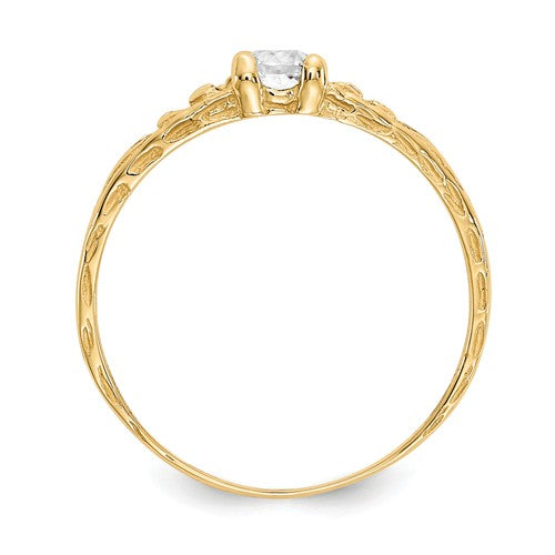 Buy Baby Jewelry | April / White Topaz Baby Ring | 14K Yellow Gold | Madi K | Shop Madi K only at Avonlea Jewelry.