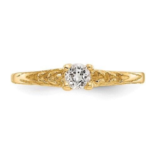 Buy Baby Jewelry | April / White Topaz Baby Ring | 14K Yellow Gold | Madi K | Shop Madi K only at Avonlea Jewelry.