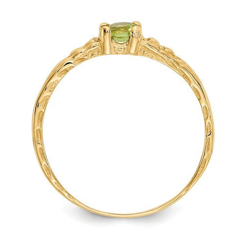 Buy Baby Jewelry | August / Peridot Baby Ring | 14K Yellow Gold | Madi K | Shop Madi K only at Avonlea Jewelry.