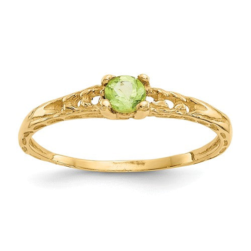 Buy Baby Jewelry | August / Peridot Baby Ring | 14K Yellow Gold | Madi K | Shop Madi K only at Avonlea Jewelry.