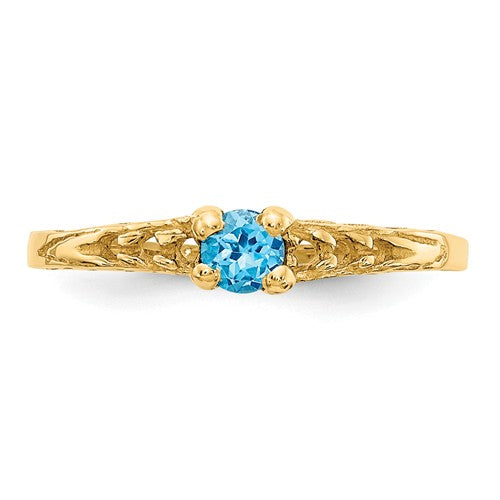 Buy Baby Jewelry | December / Blue Topaz Baby Ring | 14K Yellow Gold | Madi K | Shop Madi K only at Avonlea Jewelry.