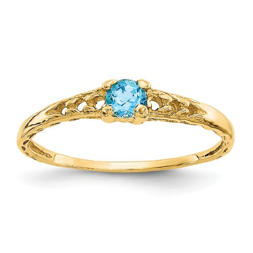 Buy Baby Jewelry | December / Blue Topaz Baby Ring | 14K Yellow Gold | Madi K | Shop Madi K only at Avonlea Jewelry.