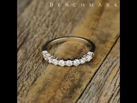 14K White Gold .4800ctw Round Cut Diamond Band Ring Shared Prong | Benchmark Rings
