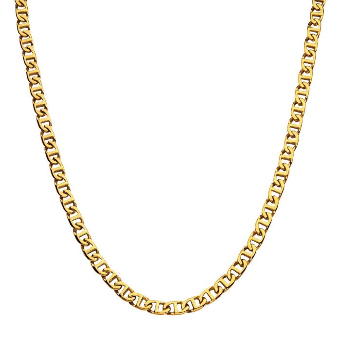 8mm 18K Gold Plated Mariner Link Chain | 22" | INOX