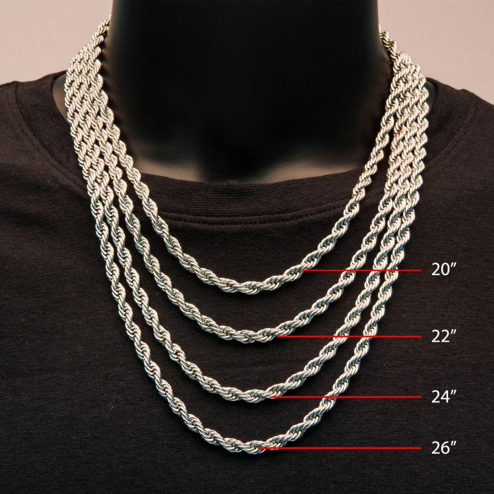 6mm Steel Rope Chain | 22" | INOX