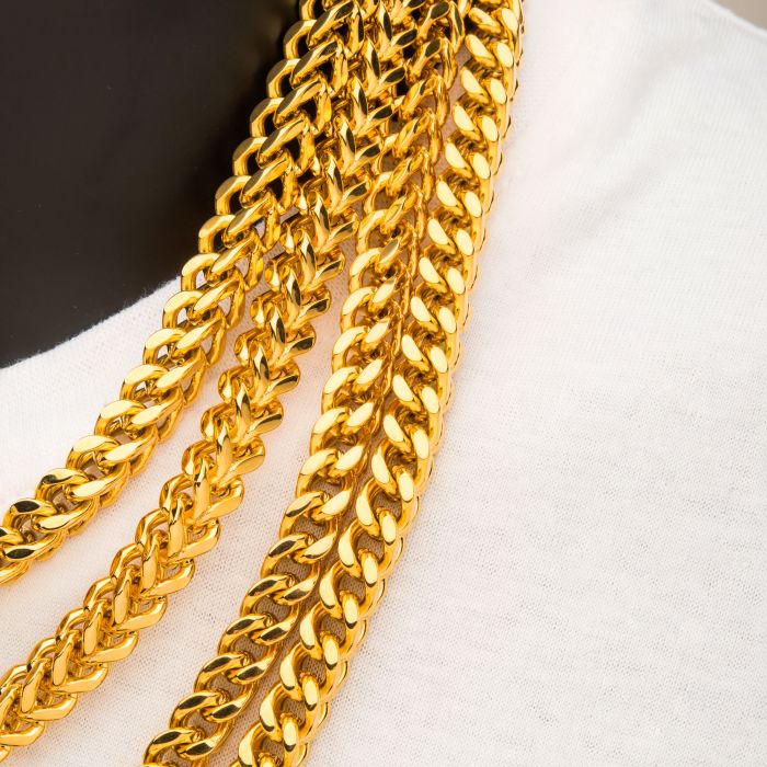 8mm 18K Gold Plated Franco Chain | 24" | INOX