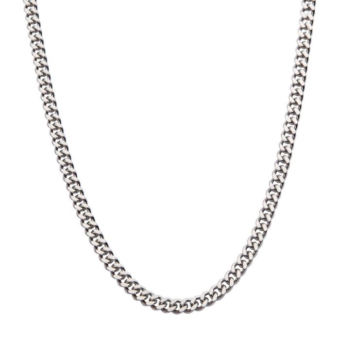 8mm Steel Diamond Cut Curb Chain Necklace | 22" | INOX