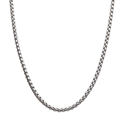 4mm Steel Bold Box Chain Necklace | 24" | INOX