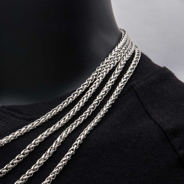 4mm Steel Wheat Chain Necklace | 24 " | INOX