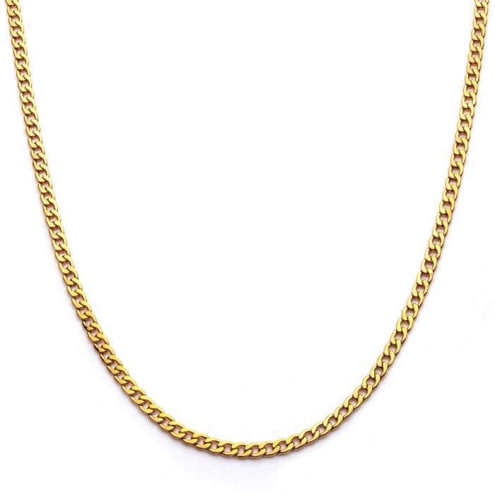 4mm 18K Gold Plated Classic Curb Chain | 20" | INOX