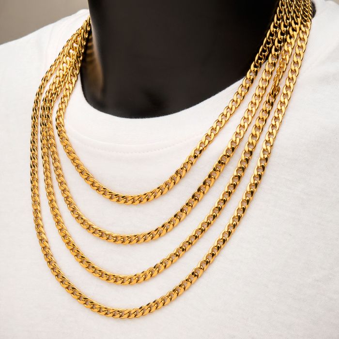 4mm 18K Gold Plated Classic Curb Chain | 24" | INOX