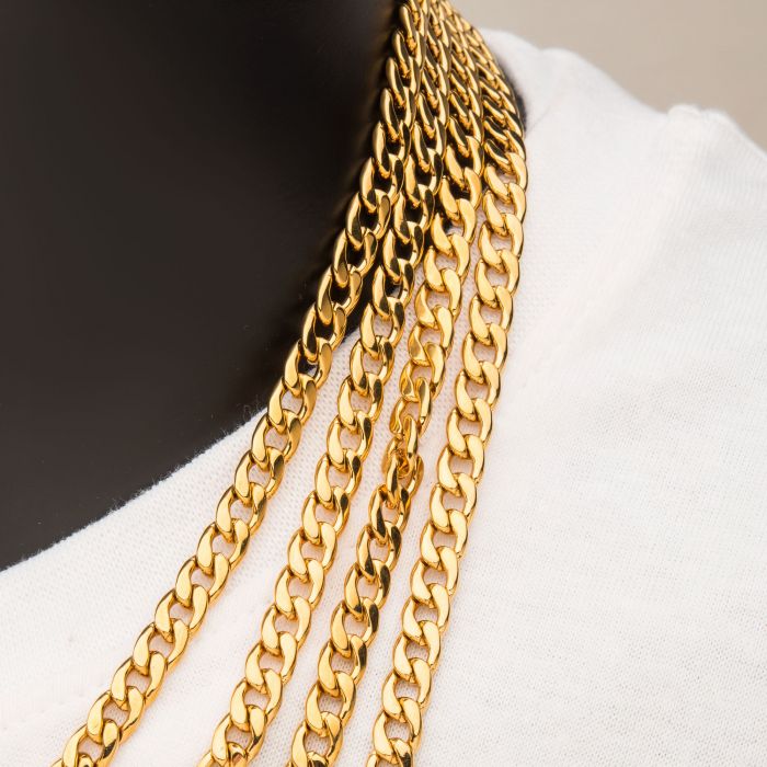 6mm 18K Gold Plated Classic Curb Chain | 22" | INOX