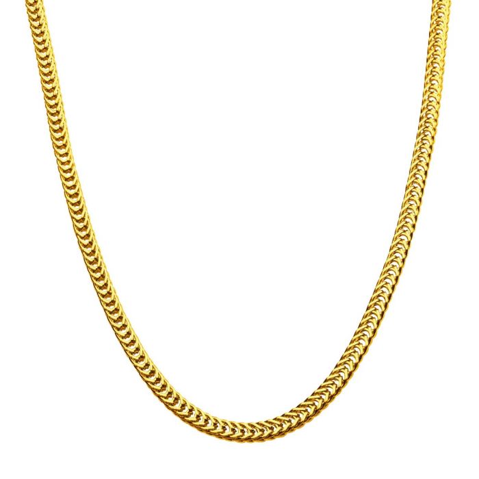 4mm 18K Gold Plated Foxtail Chain Necklace | 20" | INOX